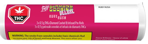 BOXHOT: Diamond Doobies - Ruby Rush Deluxe Diamond Blend  Infused Pre Rolls (3 x 0.5g)